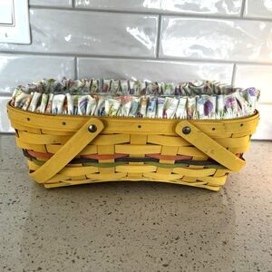 2005 Longaberger Easter Basket Liner Protector Handle COMBO VINTAGE 12"